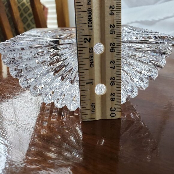 Vintage "Vide Poche" French Cut Crystal Trinket Dish Candle Holder Tea Light 4" - Picture 7 of 14